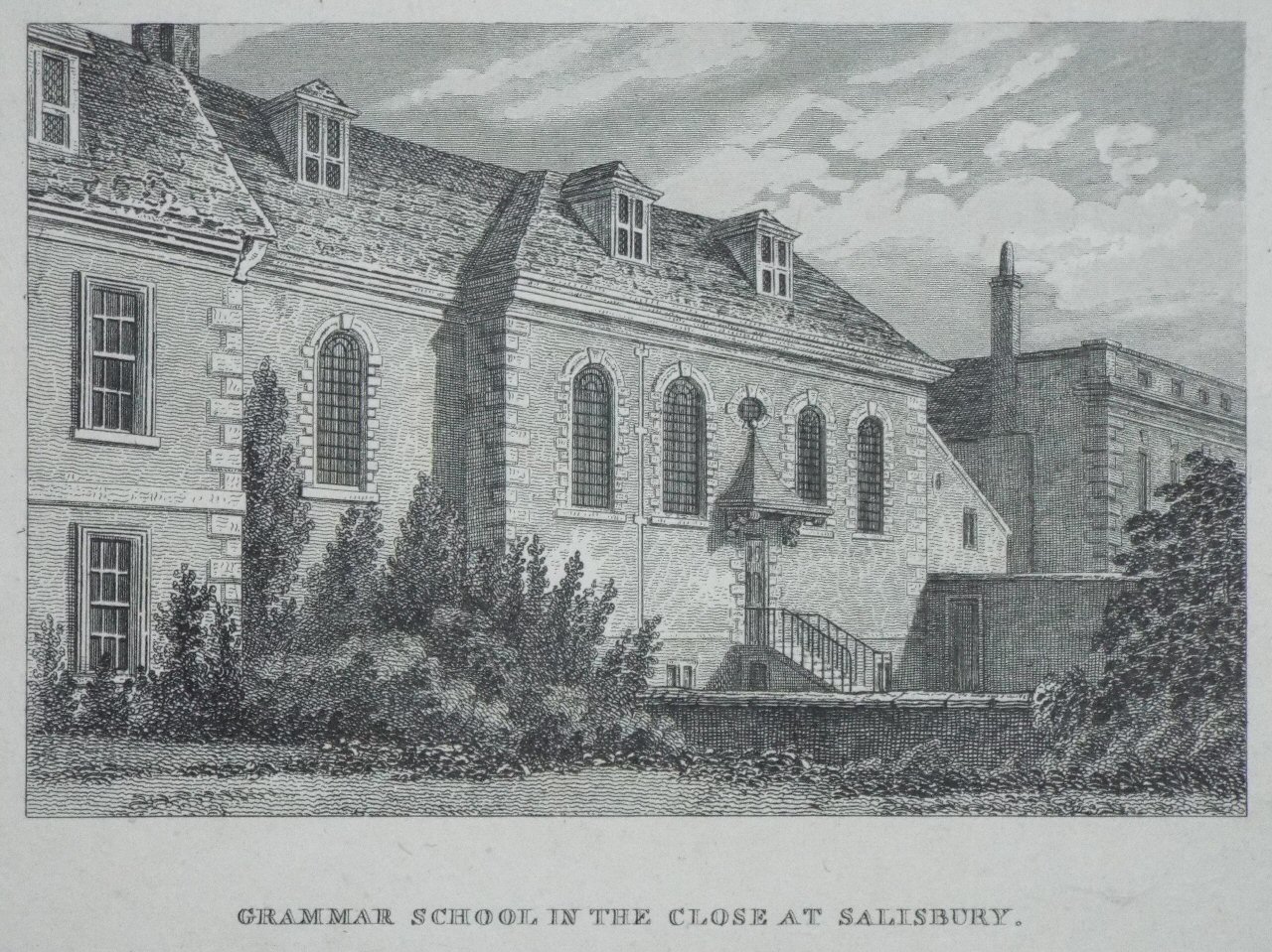 Print - Grammar School in the Close.